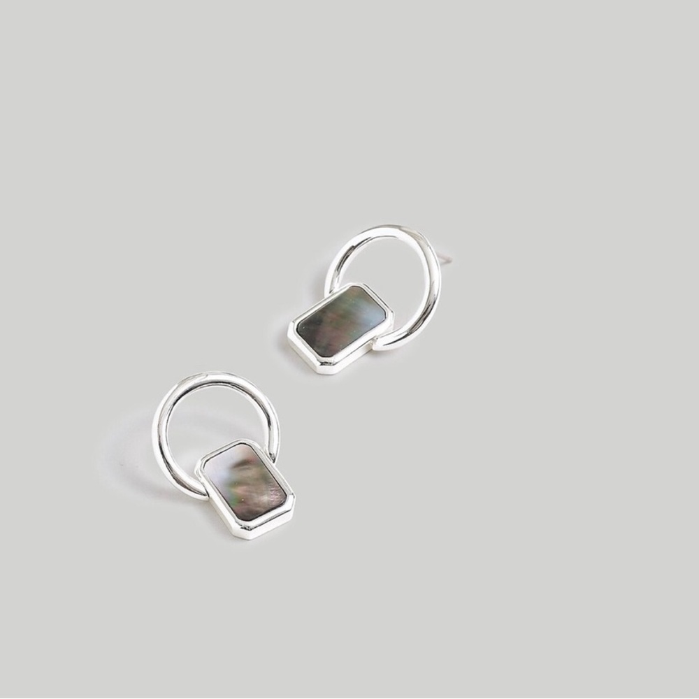 Madewell sterling silver shell door knocker earrings
